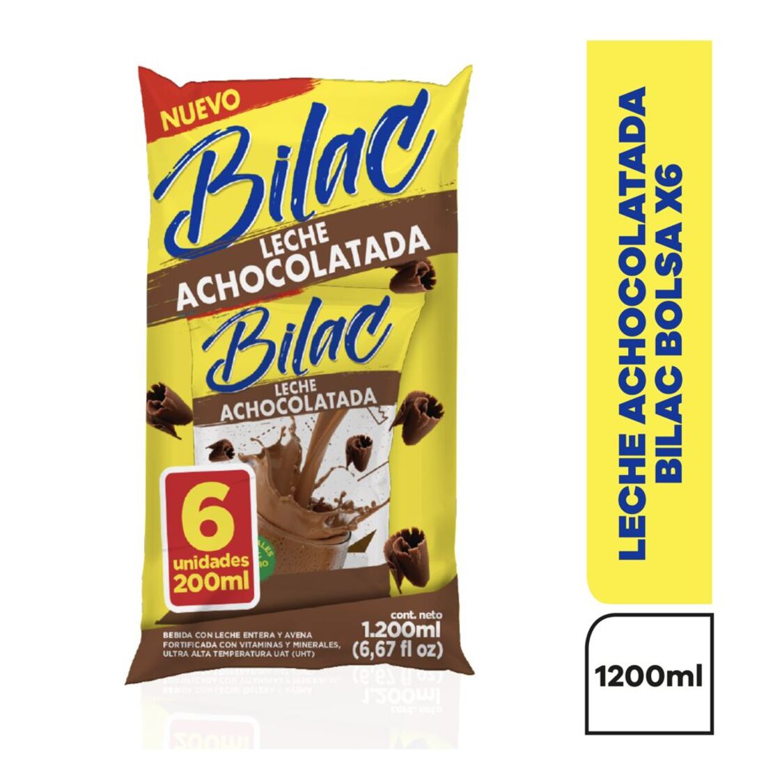 BEBIDA ACHOCOLATADA UHT BILAC 6*200ML