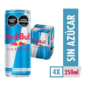 BEBIDA ENERGY RED BULL SIN AZUC 4U*250ML