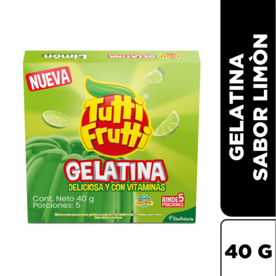 GELATINA TUTTI FRUTI LIMON*40GR
