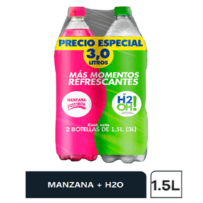 GASEOSA POSTOBON MANZANA+H2OH LIMÓN*1.5L