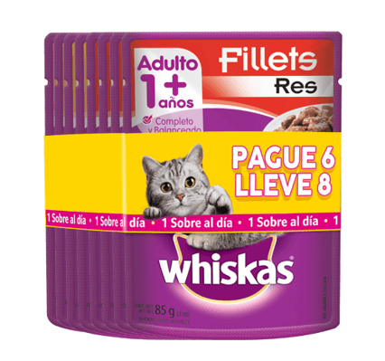 ALIMENTOS PARA GATOS WHISKAS PG6LL8*720G