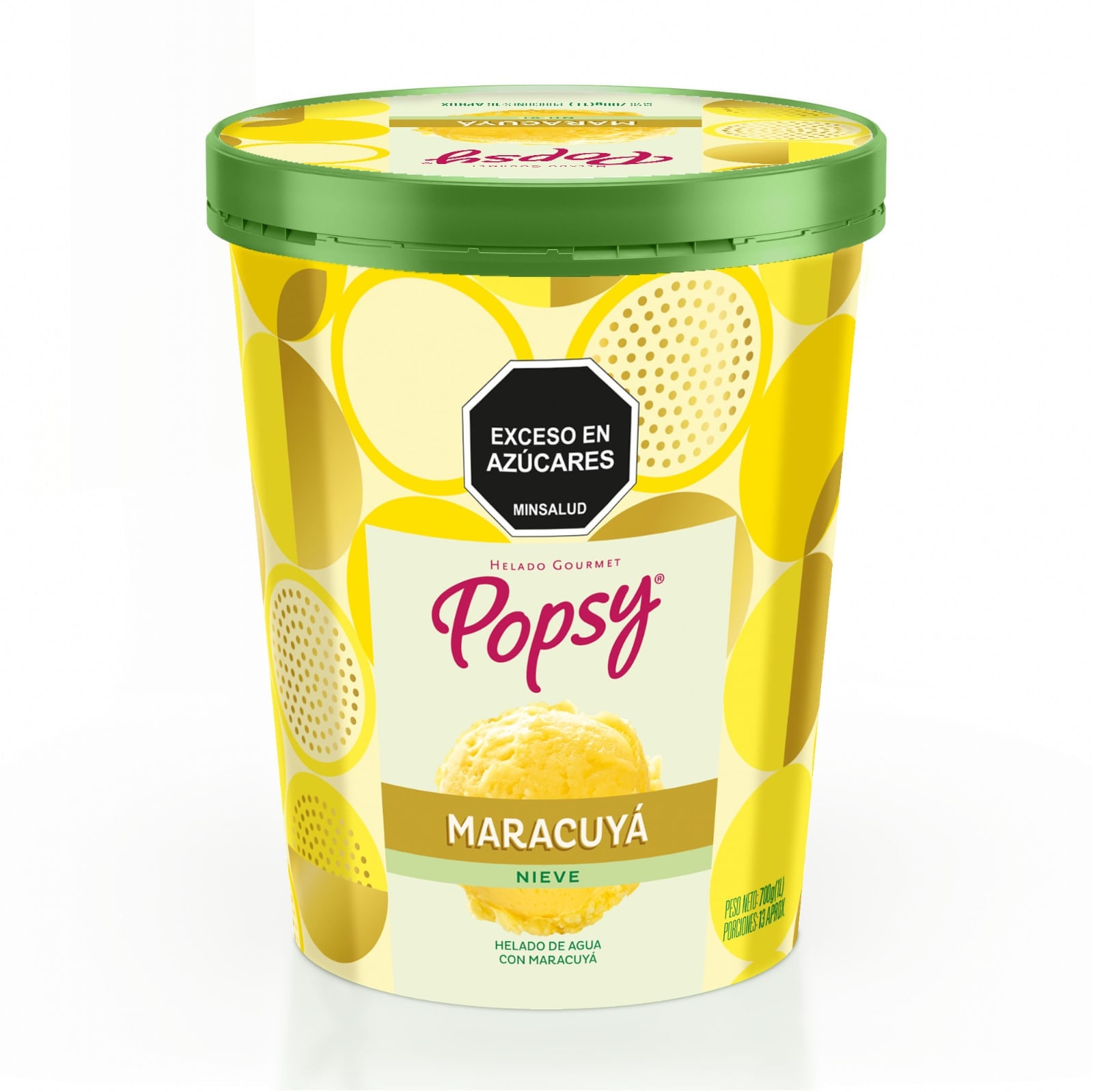 HELADO  MARACUYA NIEVE POPSY X 700 GR