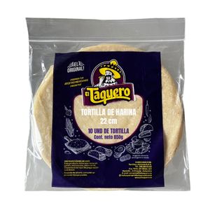 Tortilla De Harina 22 cm El Taquero*850 gr