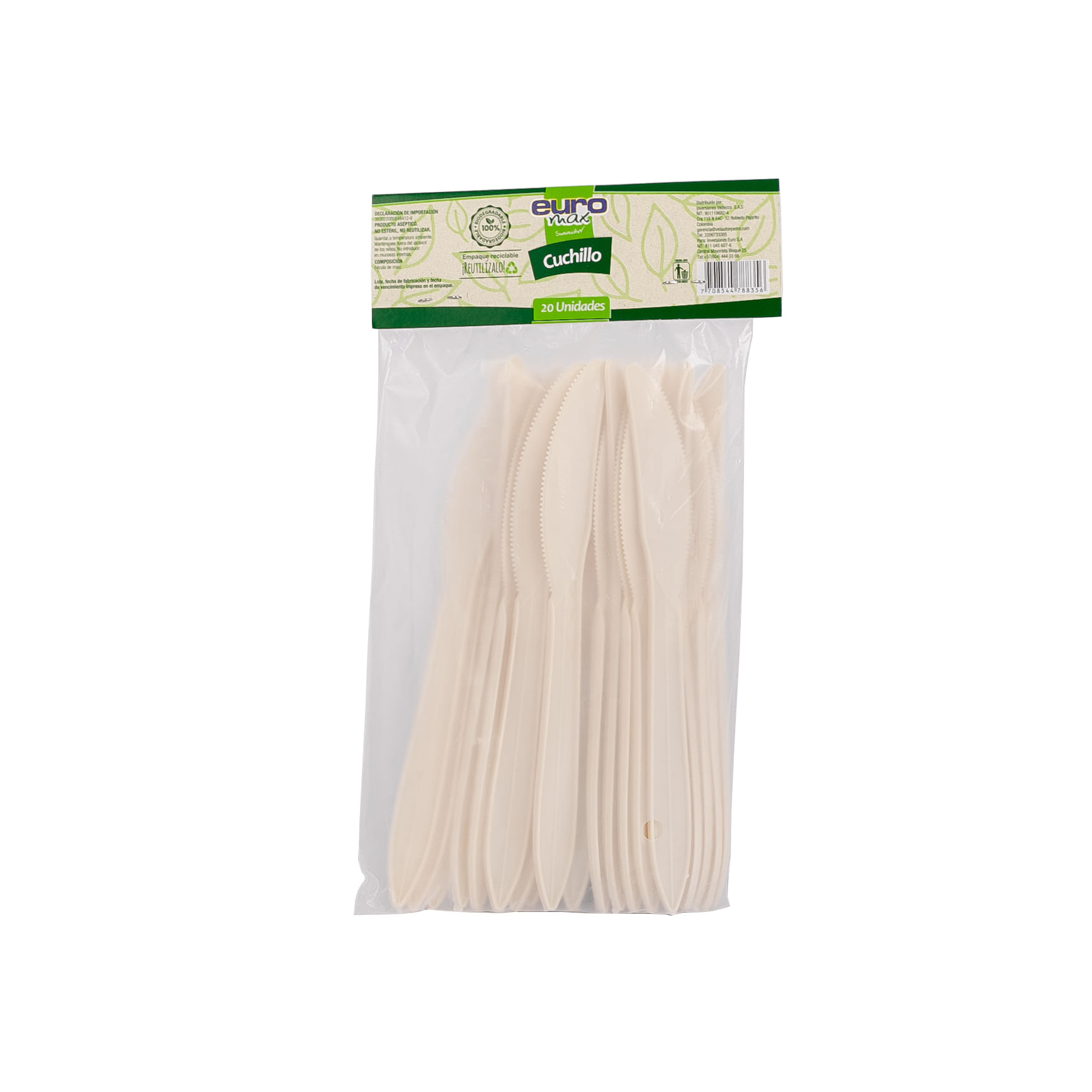 CUCHILLO EUROMAX BIODEGRADABLE  6PU*20UN