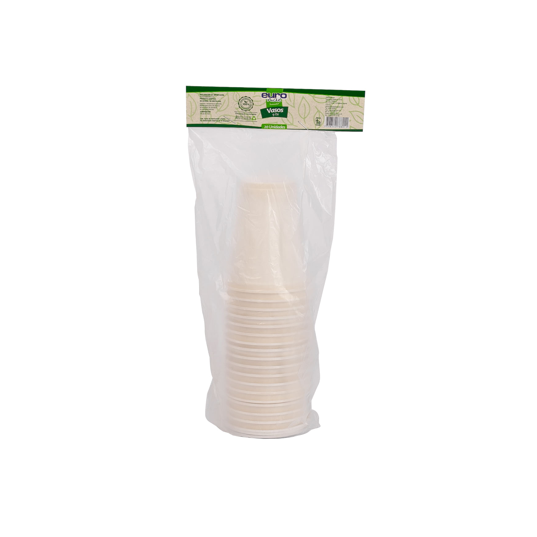 VASO EUROMAX BIODEGRADABLE 9 ONZ&nbsp;*20UN