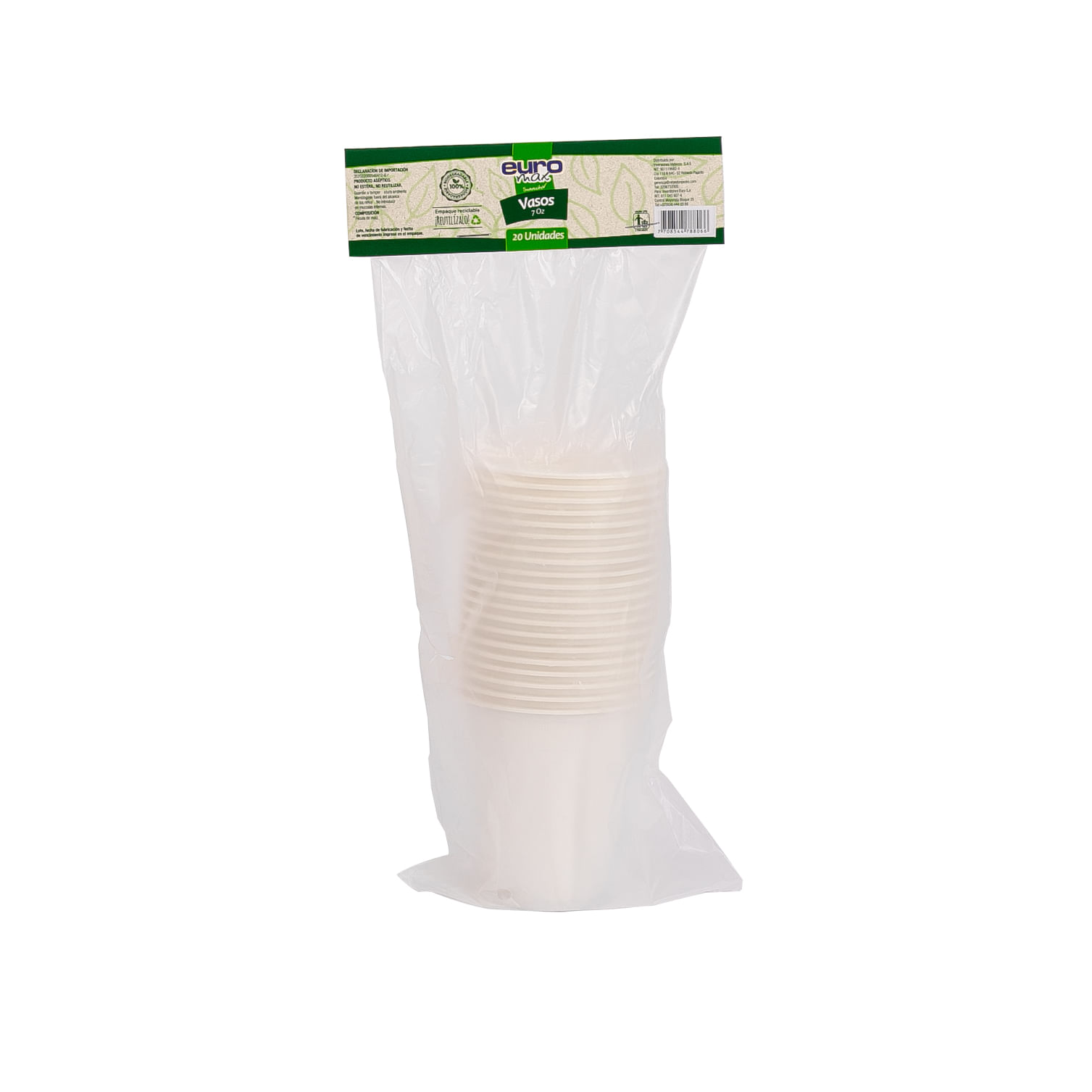 VASO EUROMAX BIODEGRADABLE 7 ONZ&nbsp; *20UN