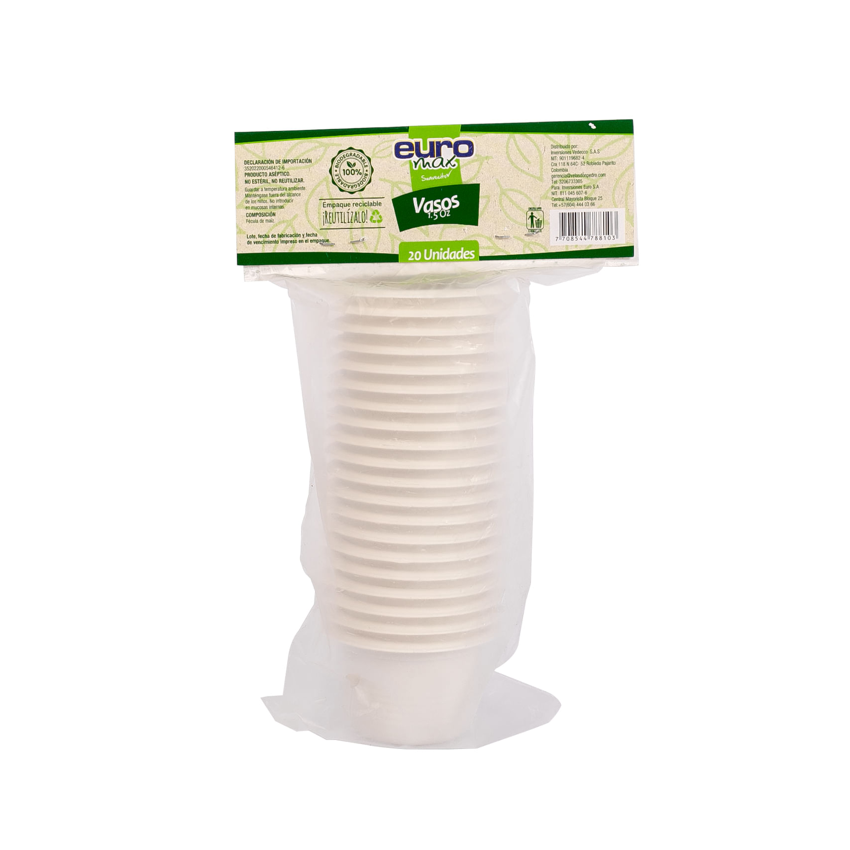 VASO EUROMAX BIODEGRADABLE 1.5 ONZ&nbsp;*20UN