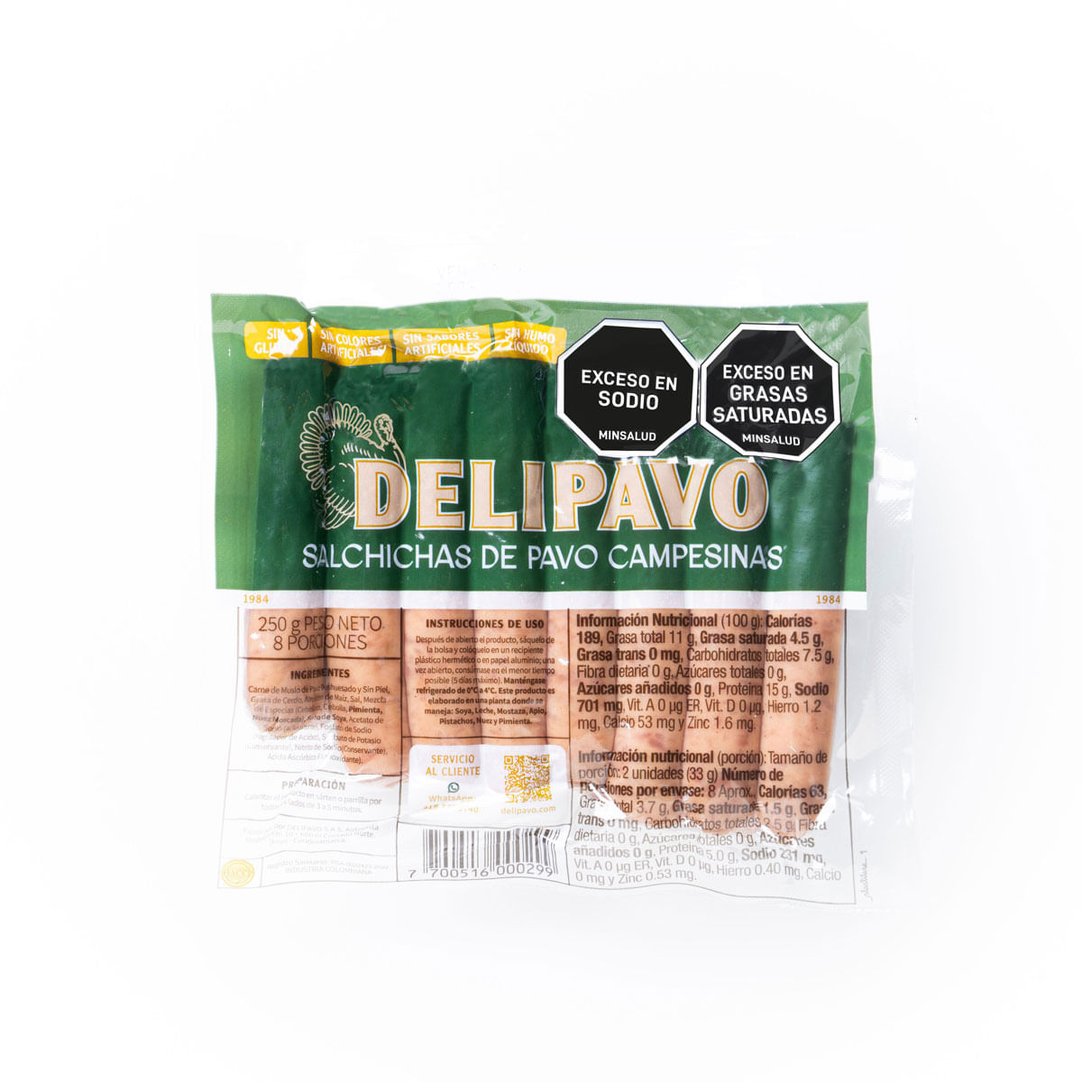 SALCHICHA PAVO CAMPESINA  x 250GR