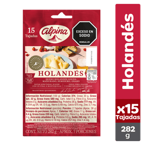 QUESO HOLANDES ALPINA 15 TAJ x 282GR