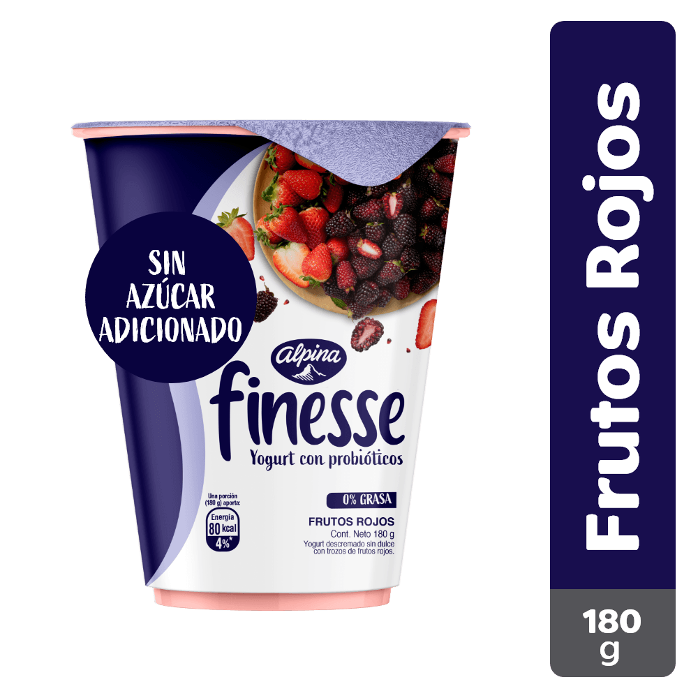 YOGURT FINESSE FRUTOS ROJOS VASO*180 GR