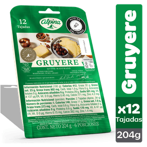QUESO GRUYERE TAJADO ALPINA*204 GR