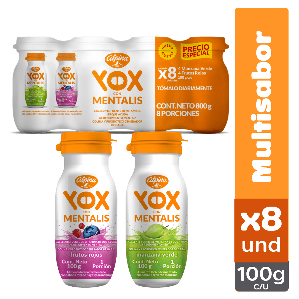 BEBIDA YOX MENTALIS SABORES 8UN*800GR