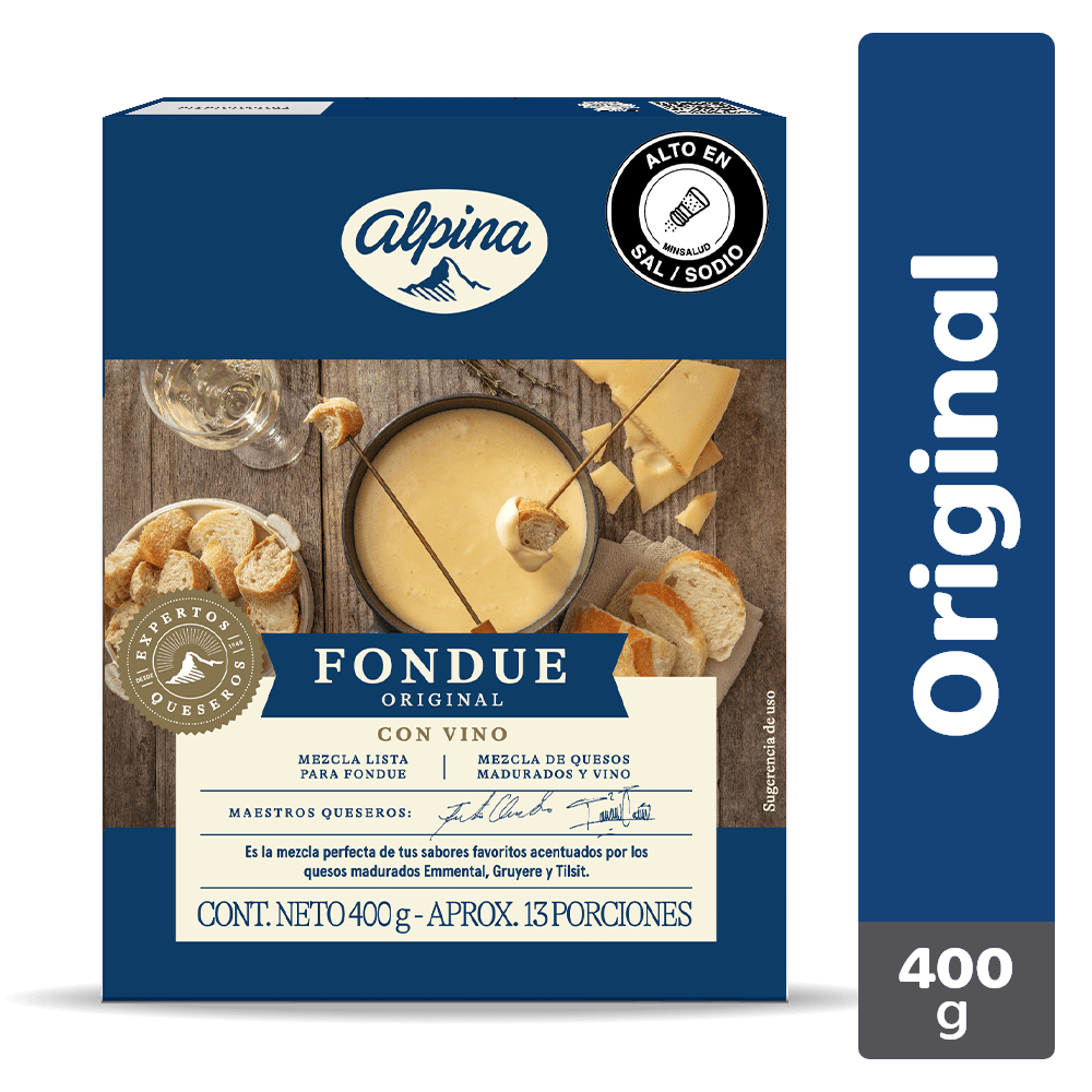 QUESO FONDUE NATURAL VINO X 400 GR