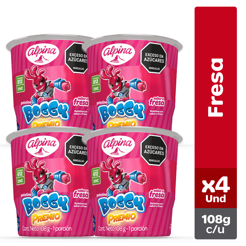 PACK GELATINA BOGGY    x 4 UND