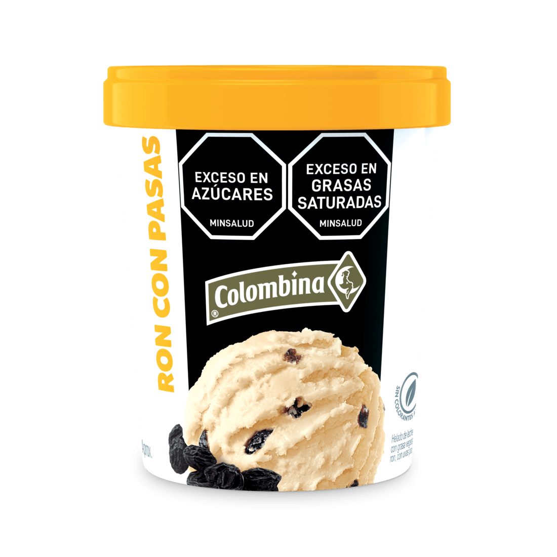 HELADO RON PASAS COLOMBINA*600G