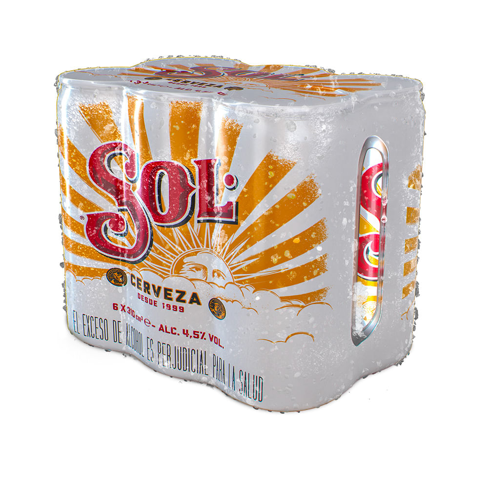 CERVEZA SOL LATA SIXPACK *310ML