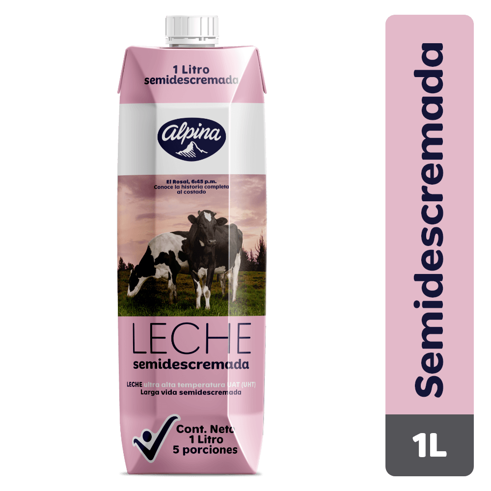 LECHE SEMIDESCREMADA CAJA ALPINA*1000ML