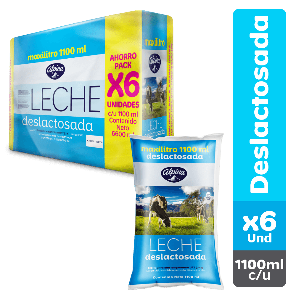 LECHE ALPINA  DESLAC 6U x 1.1 L