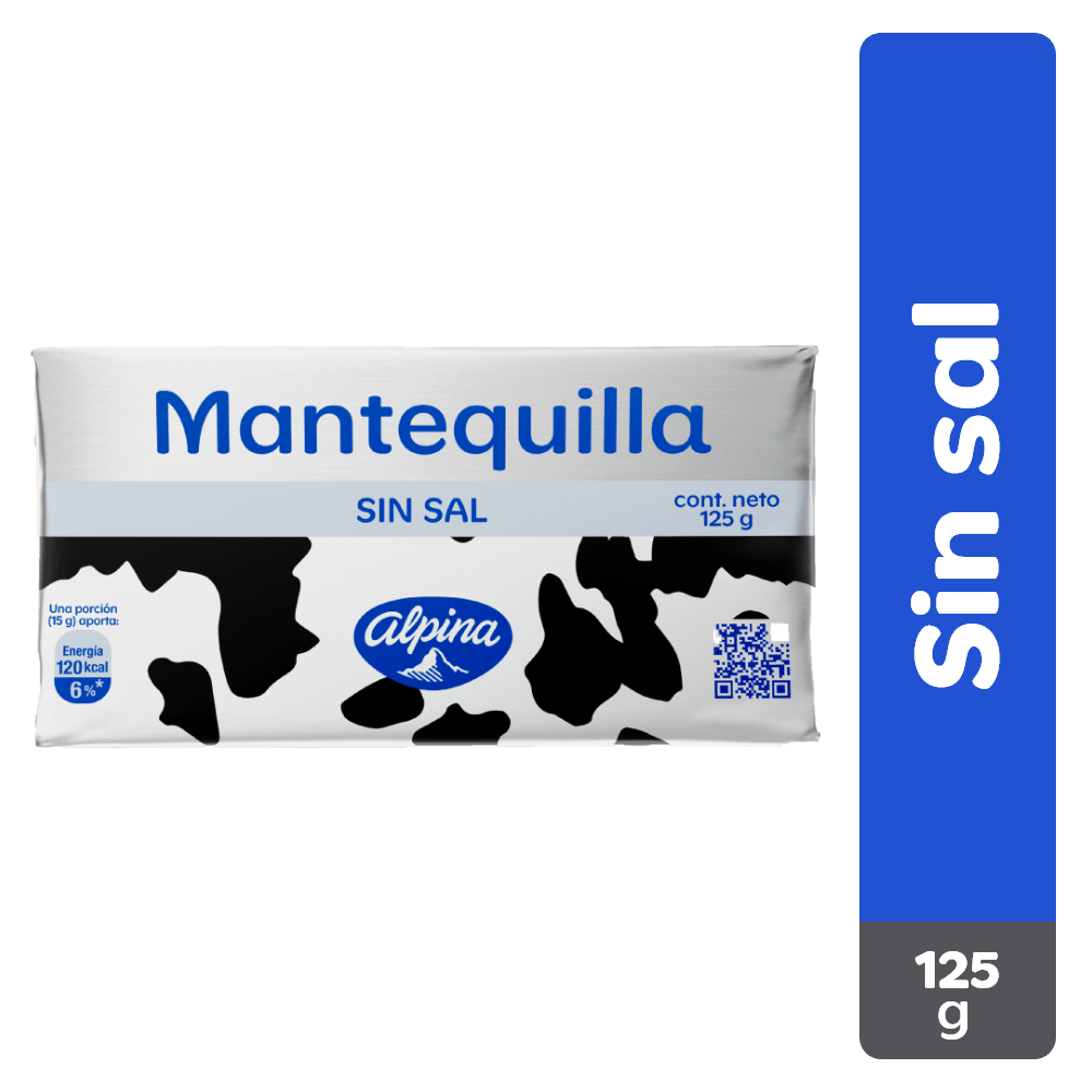 MANTEQUILLA SIN SAL ALPINA  x 125GR