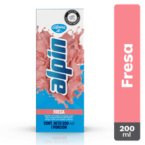 LECHE SABORIZADA FRESA x 200ML ALPINA