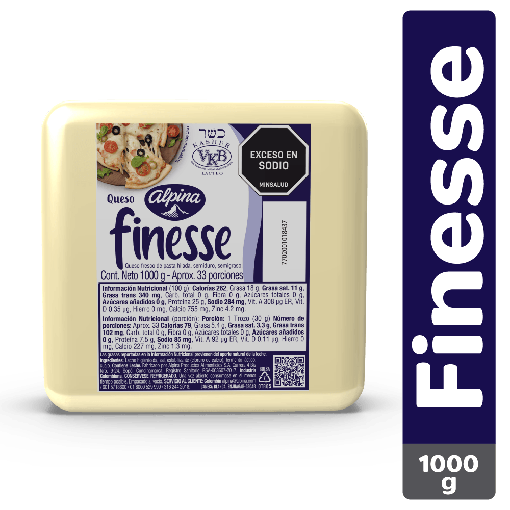 QUESO FINESSE BLOQUE  x 1000GR