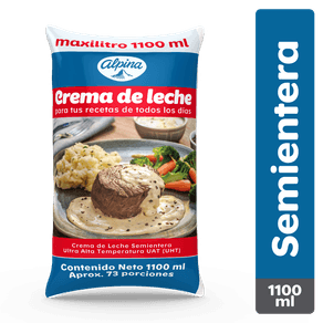 CREMA DE LECHE SEMI ENTERA ALPINA x1.1LT