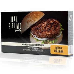 HAMBURGUESA DE RES QUESO CHEDDAR *520GR