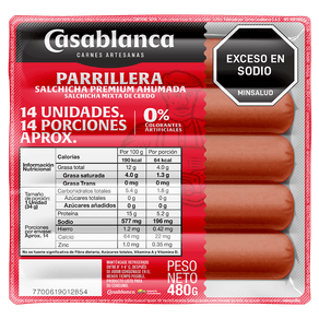 SALCHICHA PARRILLERA PREMIUM CB *480GR