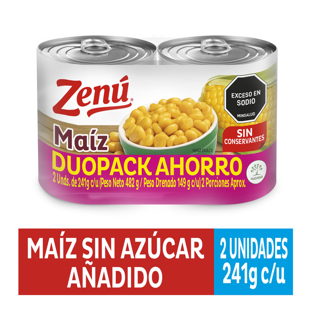 MAIZ DULCE LATA ZENU X 2UND  x 241 GR