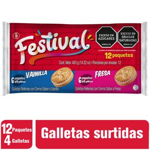 GALLETA FESTIVAL SUR FRESA+VAINILLA*403G