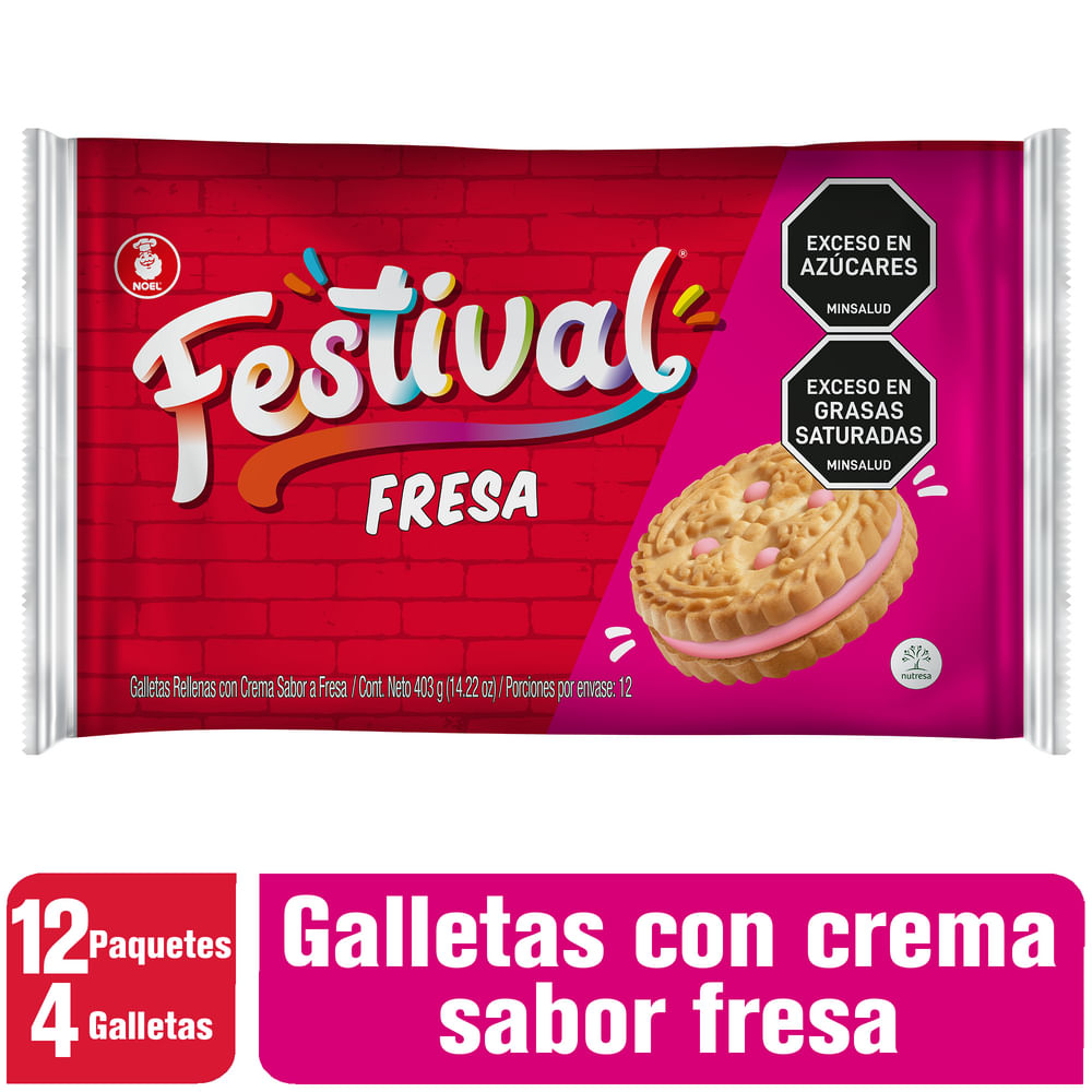 GALLETA FESTIVAL FRESA  x 403GR