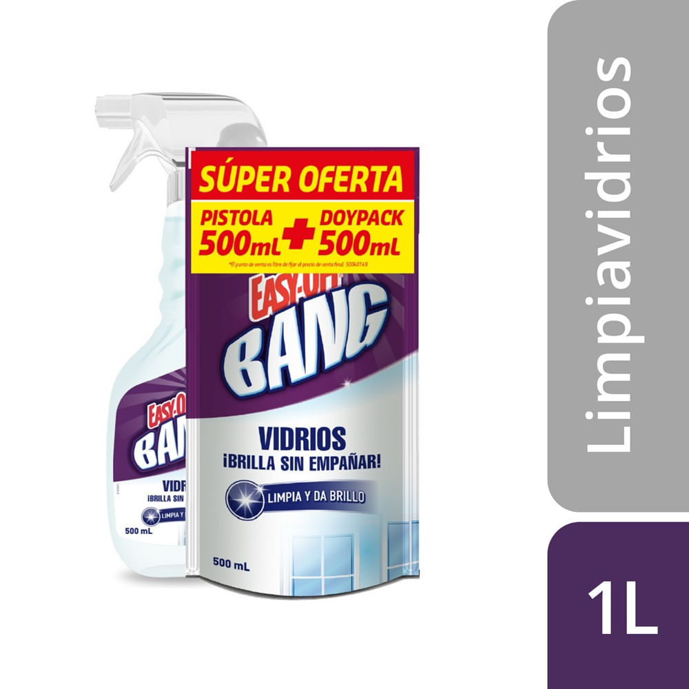 LIMPIADOR EASYOFF CRISTAL*50OML+REPUESTO