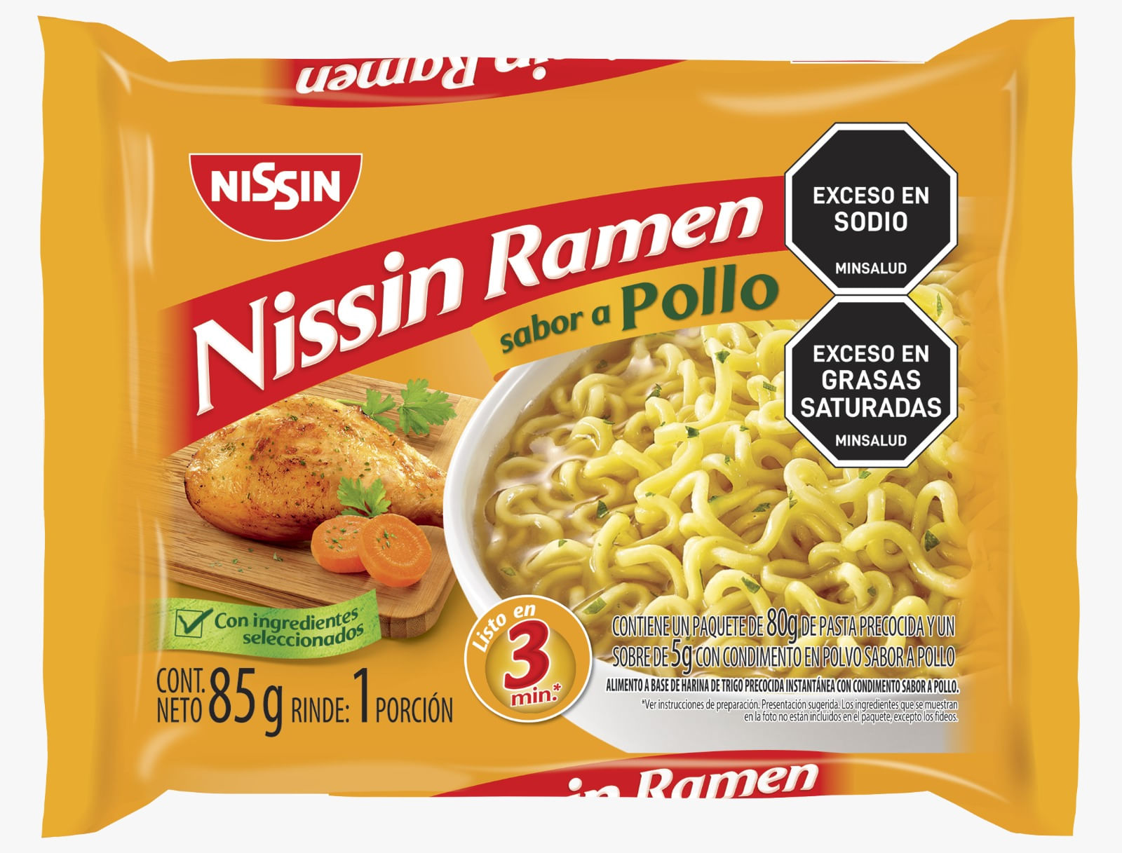 SOPA NISSIN RAMEN POLLO BOLSA *85GR