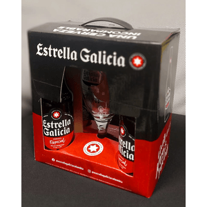 Four Pack Cerveza Estrella Galicia+Vaso