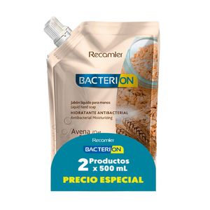 Jabon Liquido Bacterion Avena Miel 2*500ml