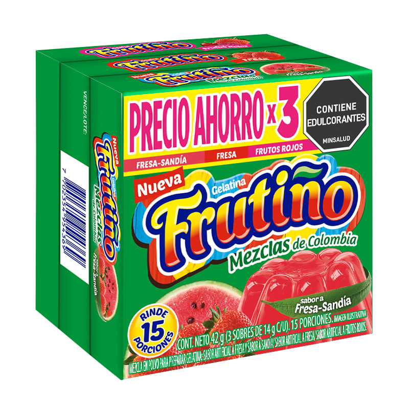 GELATINA FRUTIÑO FRESA SANDIA X3 *42GR