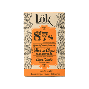 CHOCOLATE 87% OSCURO MIEL ABEJAS *70GR