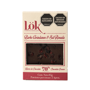 CHOCOLATE 70% ARANDANOS-SAL ROSADA *60GR