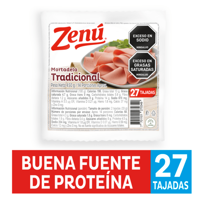 MORTADELA TRADICIONAL ZENU  x 450GR