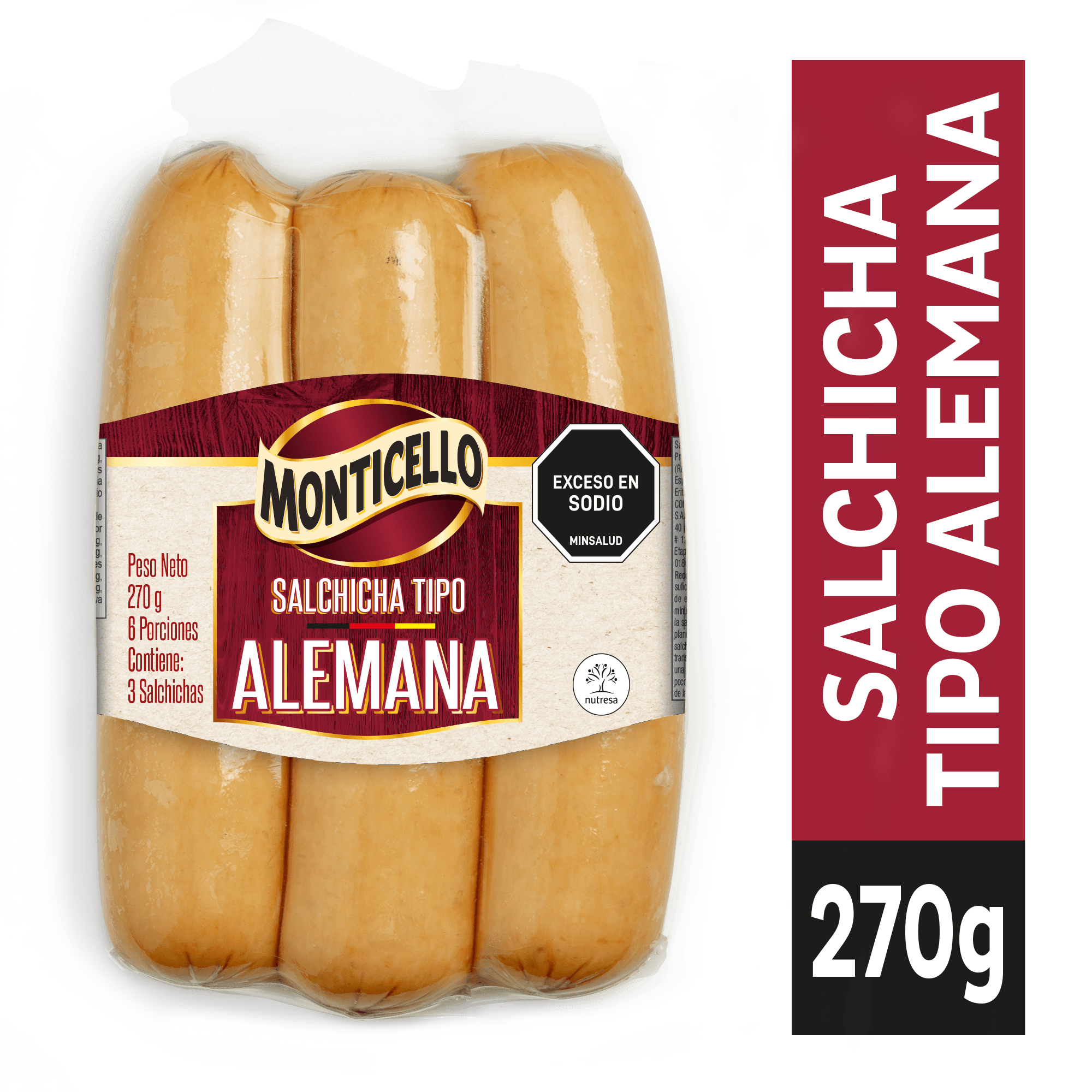 SALCHICHA TIPO ALEMANA MONTICELLO *270GR