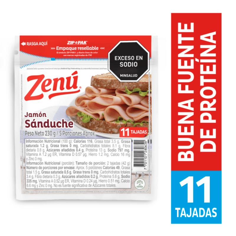 JAMON SANDUCHE ZENU*230GR