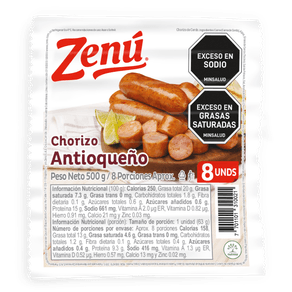 CHORIZO ANTIOQUEÑO ZENU*500GR