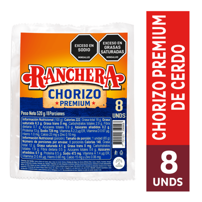 CHORIZO RANCHERA X8 UND  x 520GR