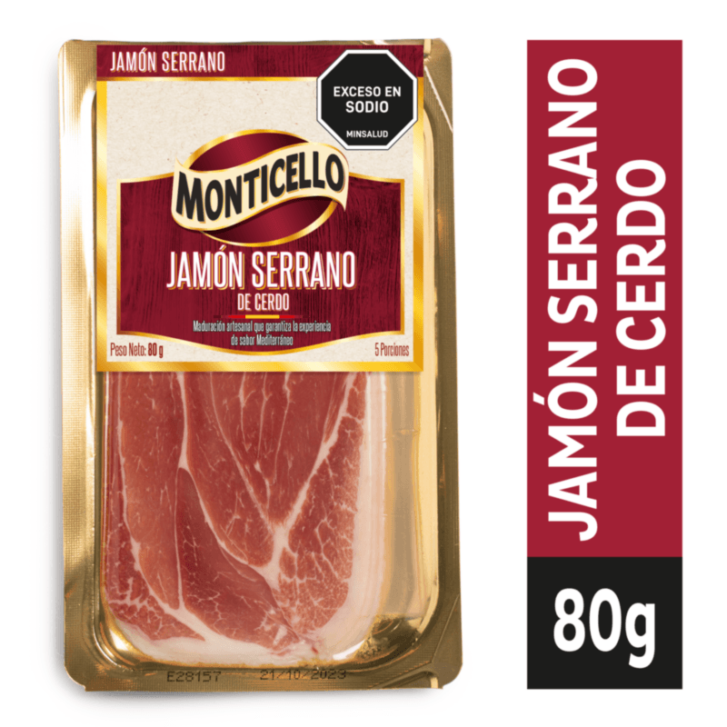 JAMON SERRANO MONTICELLO x 80 grs