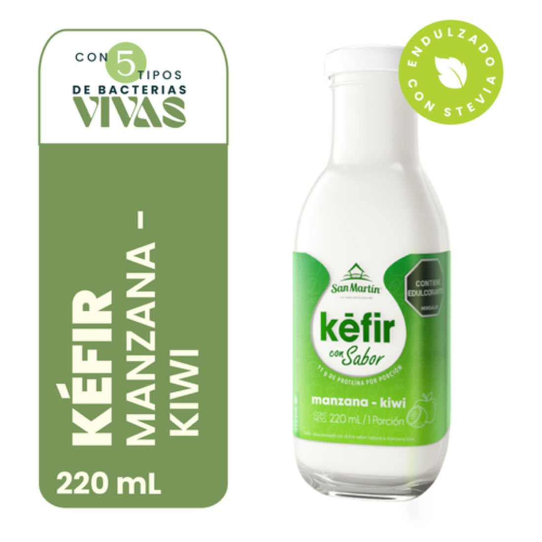 KEFIR MANZANA KIWI SAN MARTIN*220ML