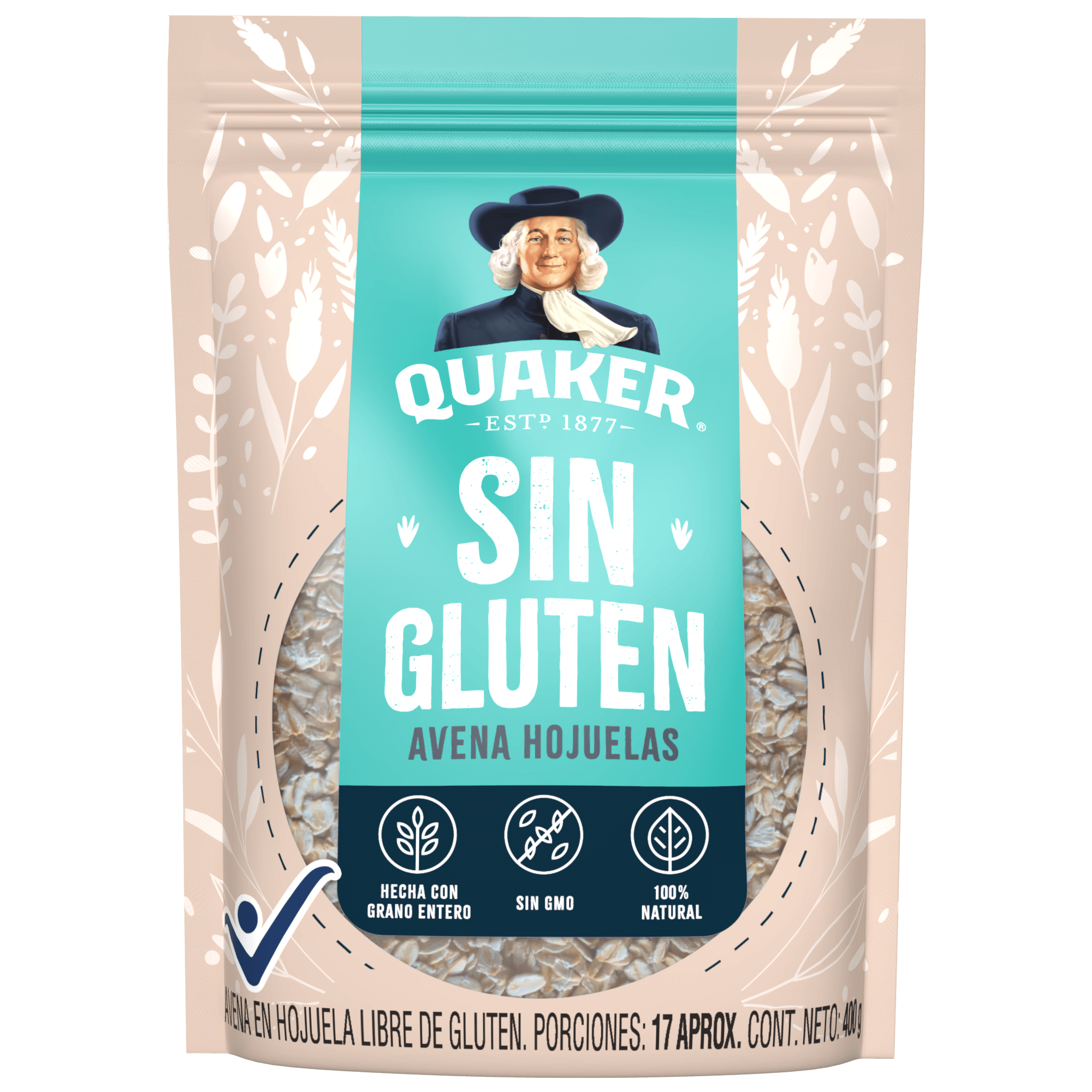 QUAKER AVENA HOJUELA SIN GLUTEN *400GR