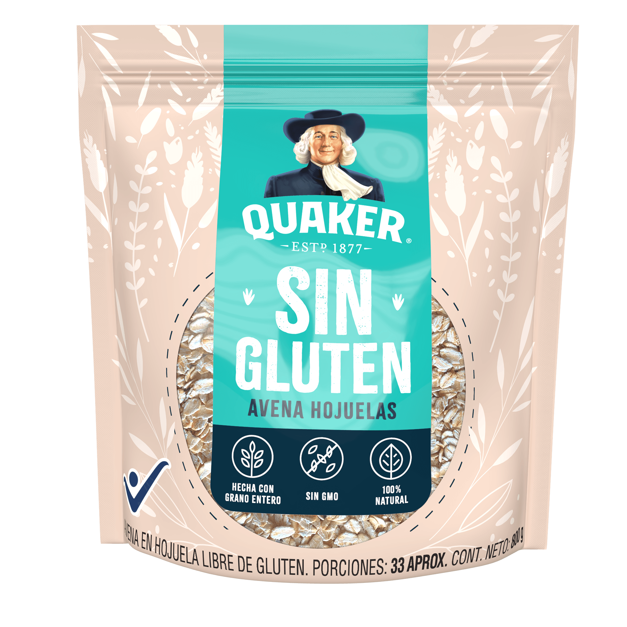 QUAKER AVENA HOJUELA SIN GLUTEN *800GR