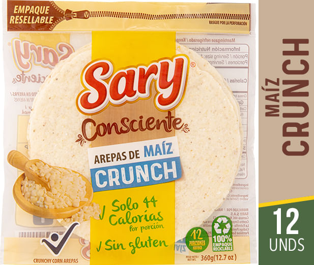 AREPA DE MAIZ CRUNCH  SARY  x 360GR