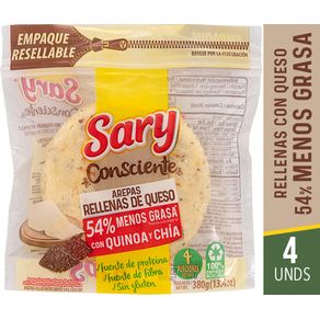 AREPA RELLE QUESO LIGHT SARY 4 UND*380GR