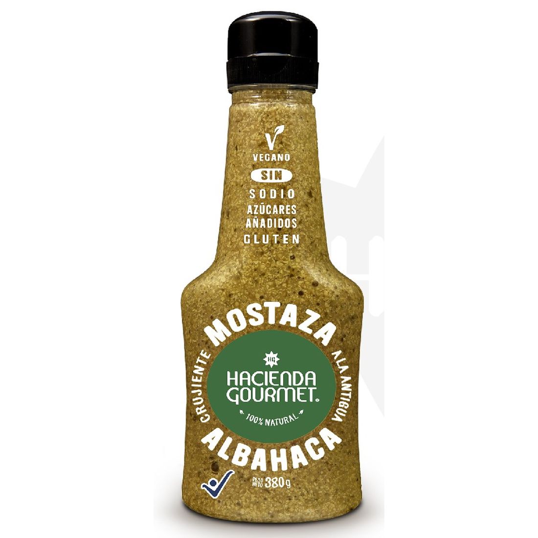 MOSTAZA EN GRANO ALBAHACA  x  380 GR